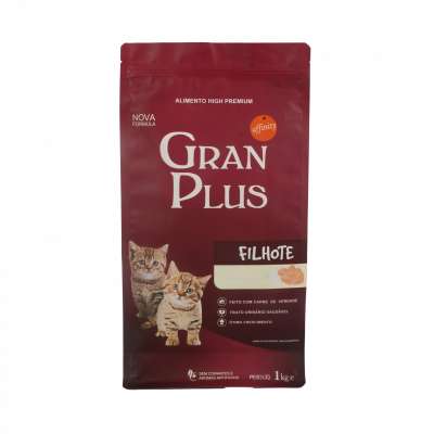 Laminated flat bottom/box bottom pouch with zipper for cat food